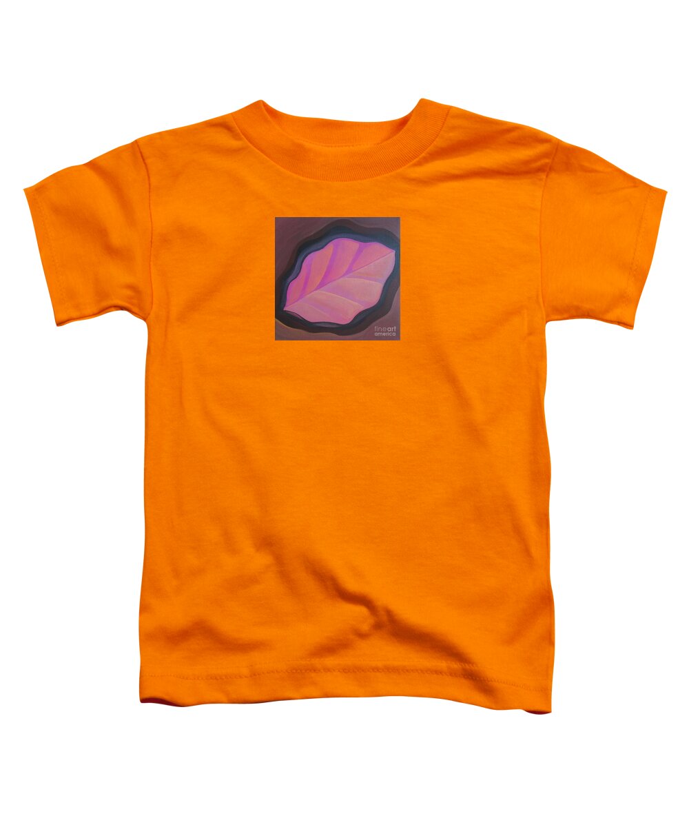 Pink Toddler T-Shirt featuring the painting Pink Leaf by Helena Tiainen