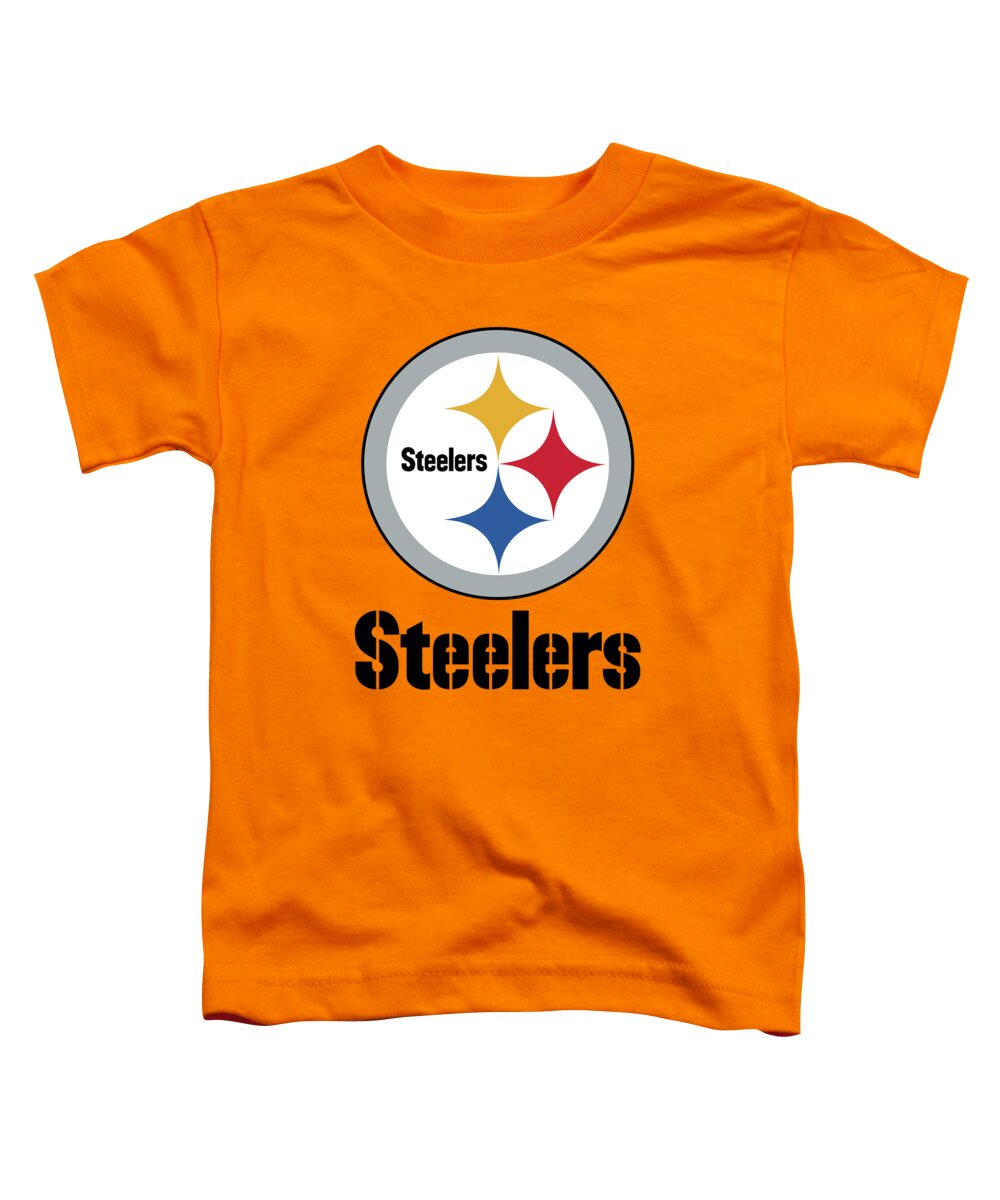 Pittsburgh Steelers Toddler T-Shirt featuring the mixed media Pittsburgh Steelers on an abraded steel texture by Movie Poster Prints