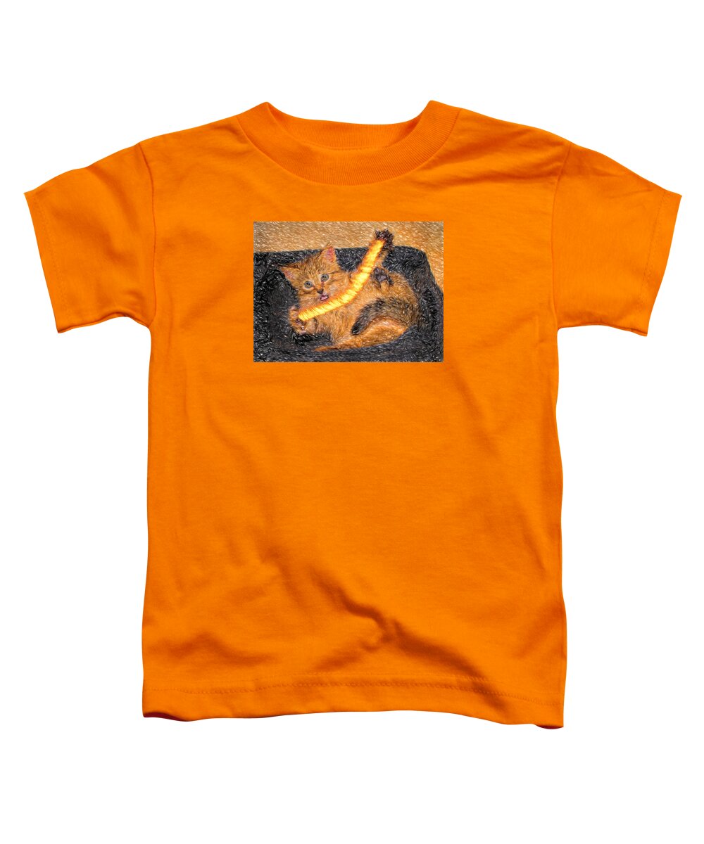 Cat Toddler T-Shirt featuring the photograph Playing With Fire by David Yocum
