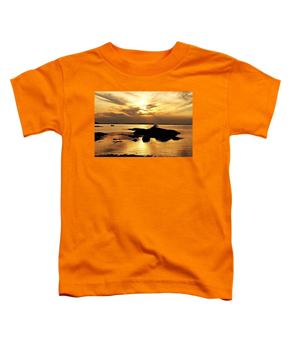 Sunset Toddler T-Shirt featuring the photograph Plum Cove Beach Sunset D by Joe Faherty