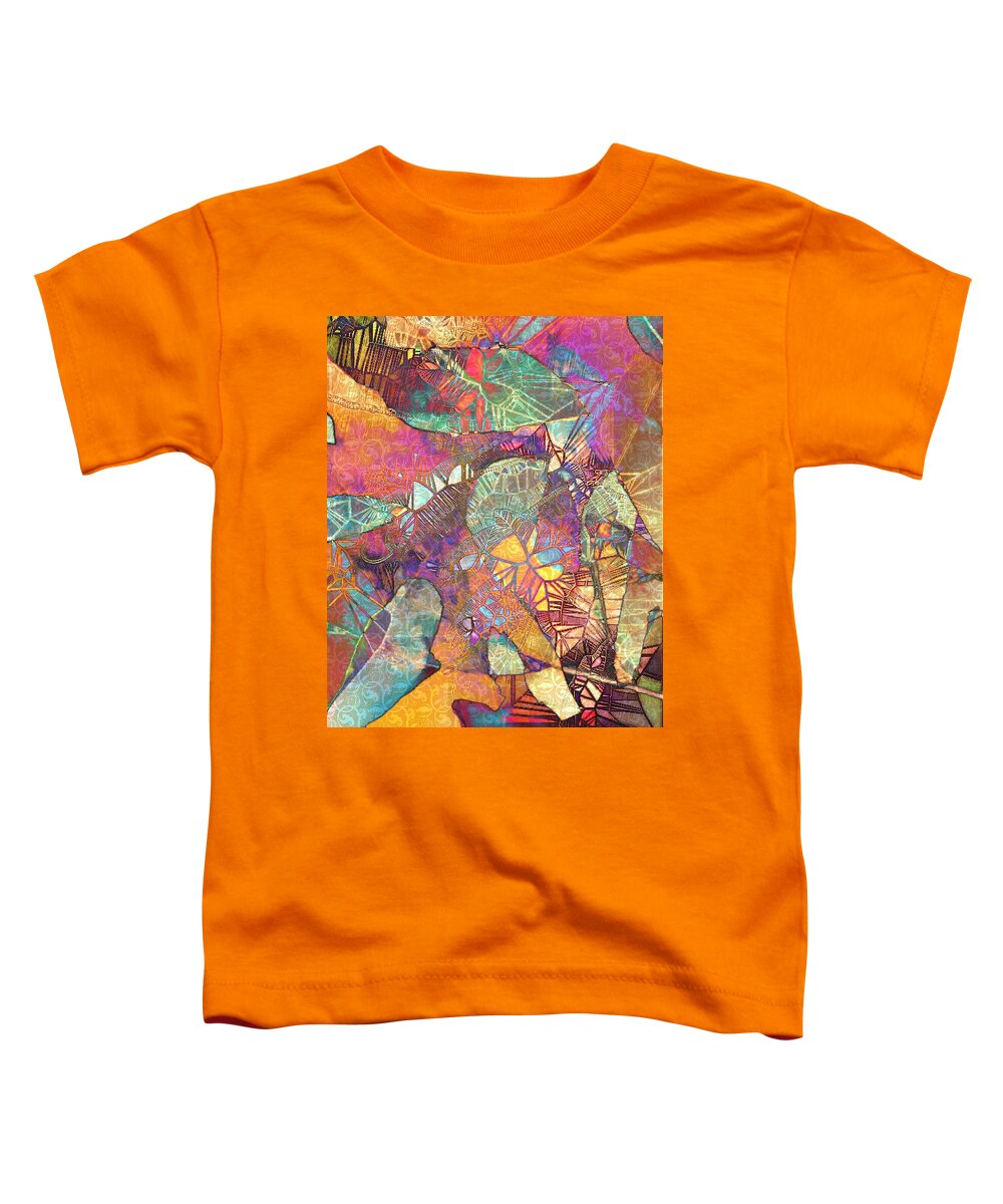 Abstract Vivid Colors Toddler T-Shirt featuring the digital art Polynesian Dance by Pamela Smale Williams