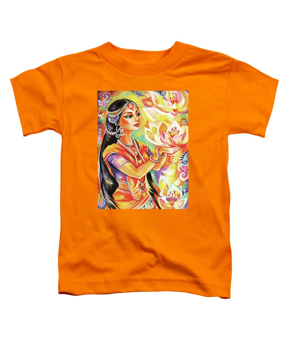 Indian Goddess Toddler T-Shirt featuring the painting Pray of the Lotus River by Eva Campbell