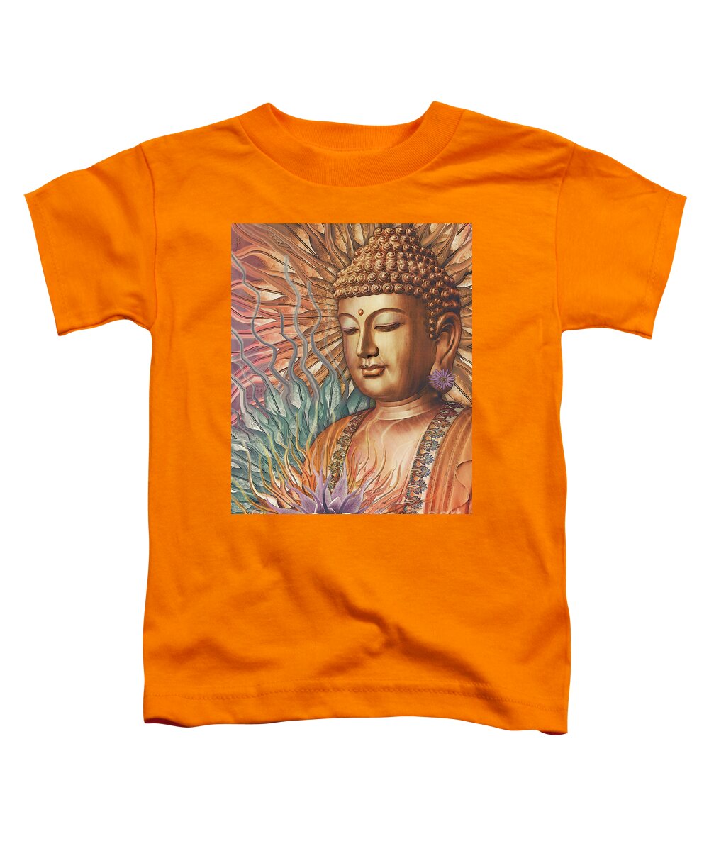 Buddha Toddler T-Shirt featuring the digital art Proliferation of Peace - Buddha Art by Christopher Beikmann by Christopher Beikmann