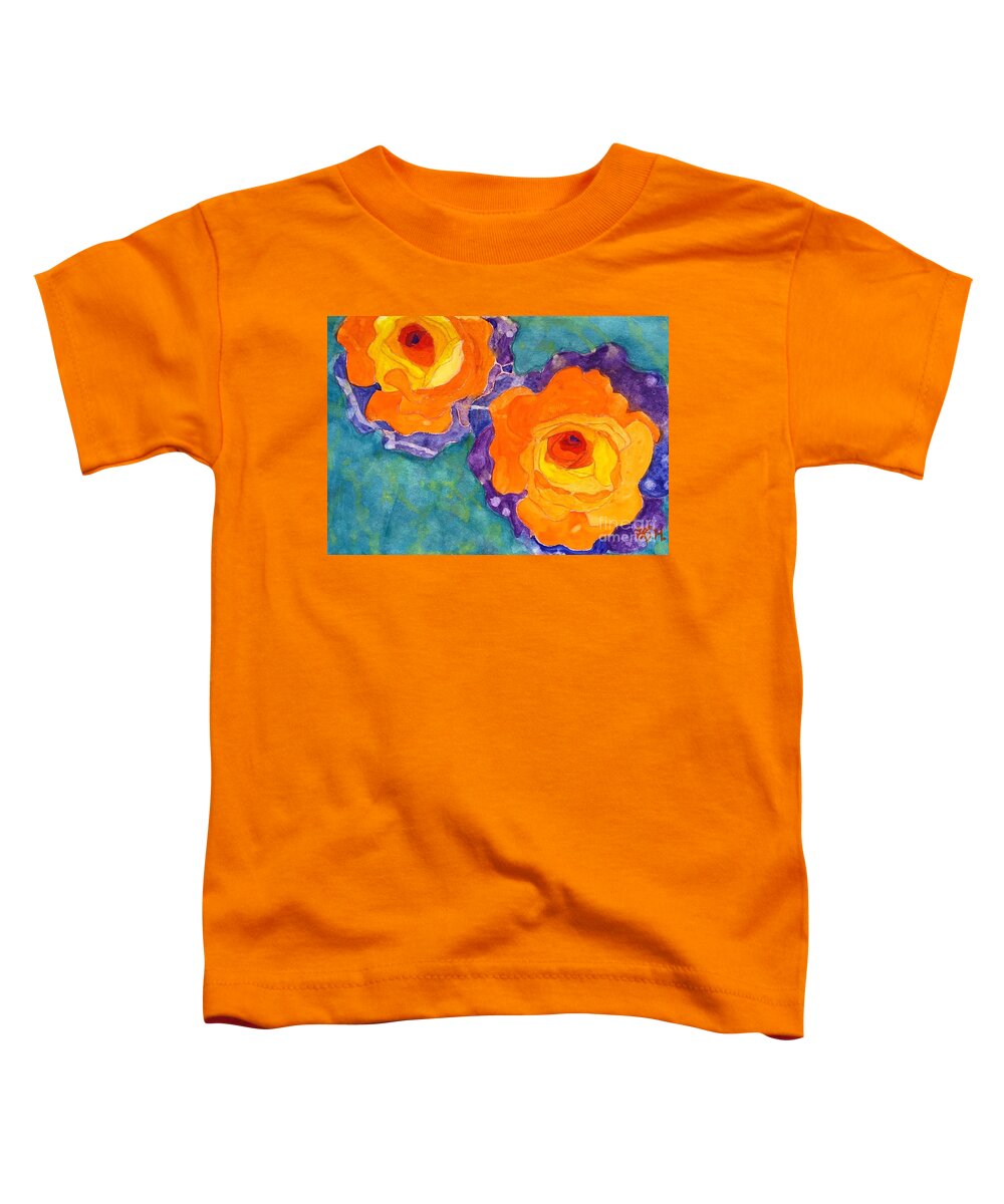 Flower Toddler T-Shirt featuring the painting Rainbow roses by Wonju Hulse