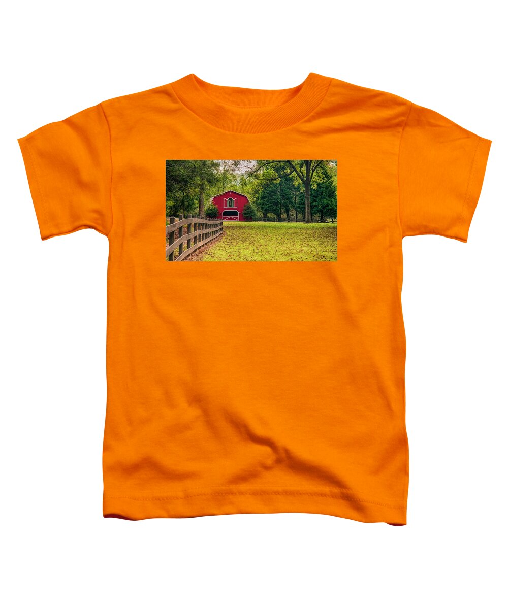 Barn Toddler T-Shirt featuring the photograph Red Barn 2 by Mick Burkey