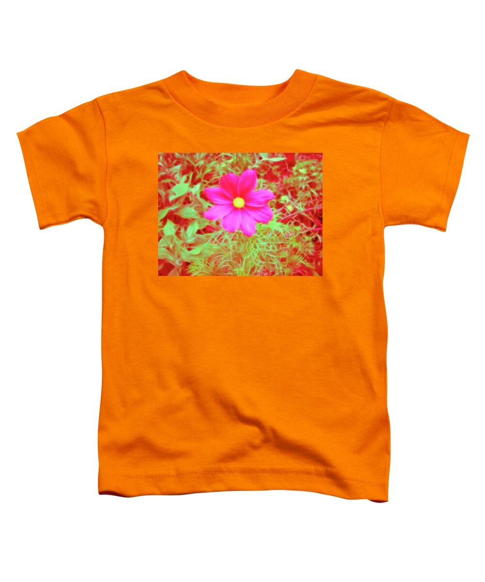 Flower Toddler T-Shirt featuring the photograph Red Glow Pink Cosmos by Aimee L Maher ALM GALLERY