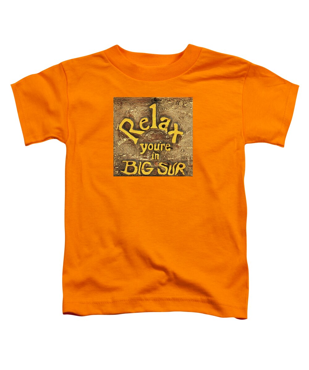 Big Sur Toddler T-Shirt featuring the photograph Relax You're in Big Sur by Art Block Collections