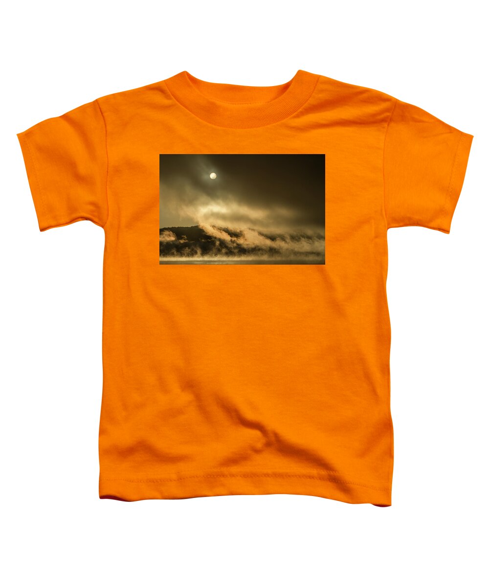 Cave Run Lake Toddler T-Shirt featuring the photograph Rising Fog by Randall Evans