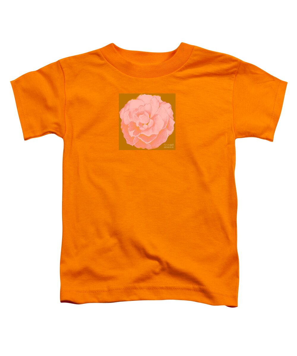 Pink Rose Toddler T-Shirt featuring the digital art Rose In Soft Pink by Helena Tiainen
