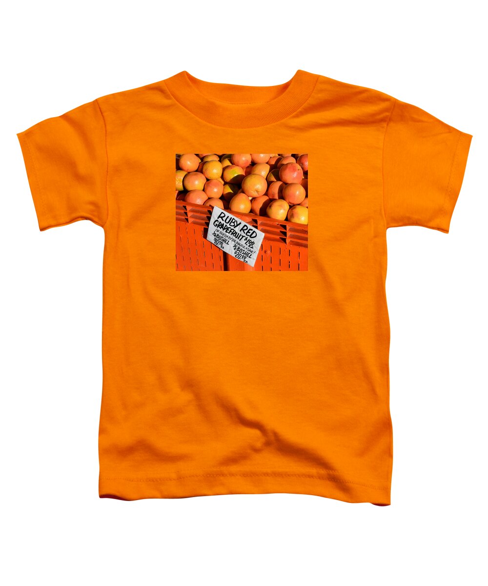 Ruby Red Grapefruit Toddler T-Shirt featuring the photograph Ruby Red Graprfuit by David Lee Thompson