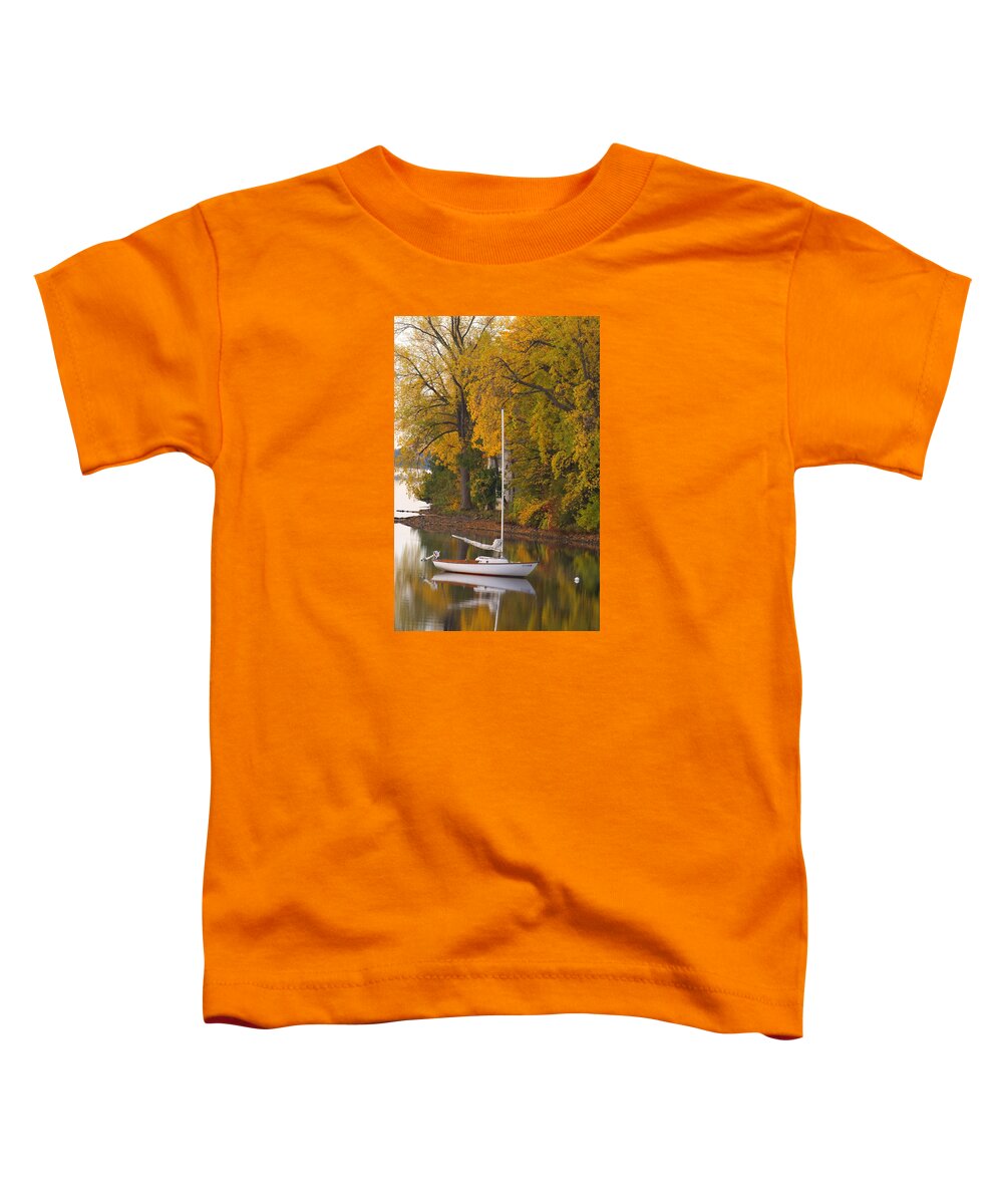 Lake Champlain Islands Toddler T-Shirt featuring the photograph Sailboat in Alburg Vermont by George Robinson