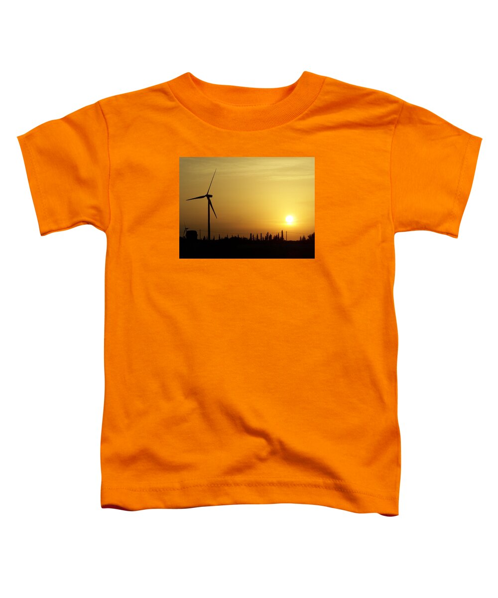 Wind Turbines Toddler T-Shirt featuring the photograph Salento Sunset by Gaia Acaya