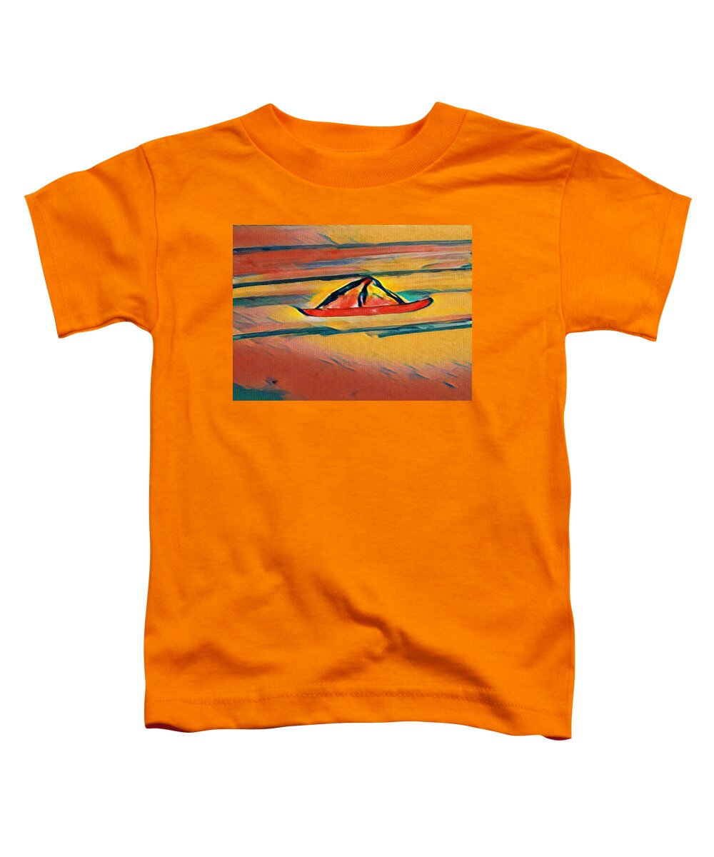 Sandy Sea Toddler T-Shirt featuring the mixed media Sandy Sea by Brenae Cochran