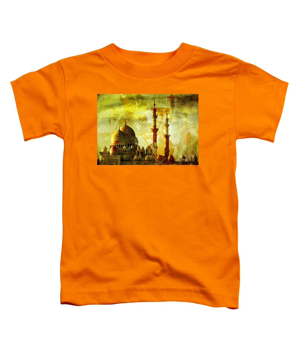 Abu Dhabi Mosque Toddler T-Shirt featuring the painting Sheikh Zayed Mosque by Gull G