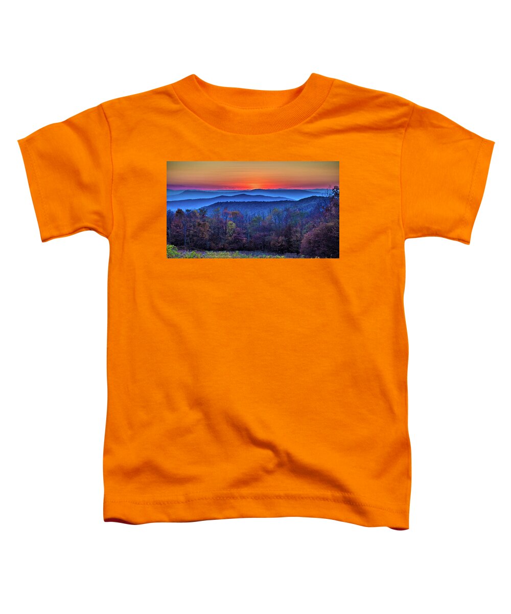 Autumn Toddler T-Shirt featuring the photograph Shenandoah Valley Sunset by Louis Dallara