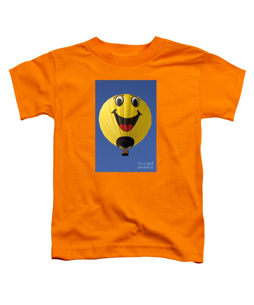 Hot Air Balloon Toddler T-Shirt featuring the photograph Smiley face Hot Air Balloon by Anthony Totah