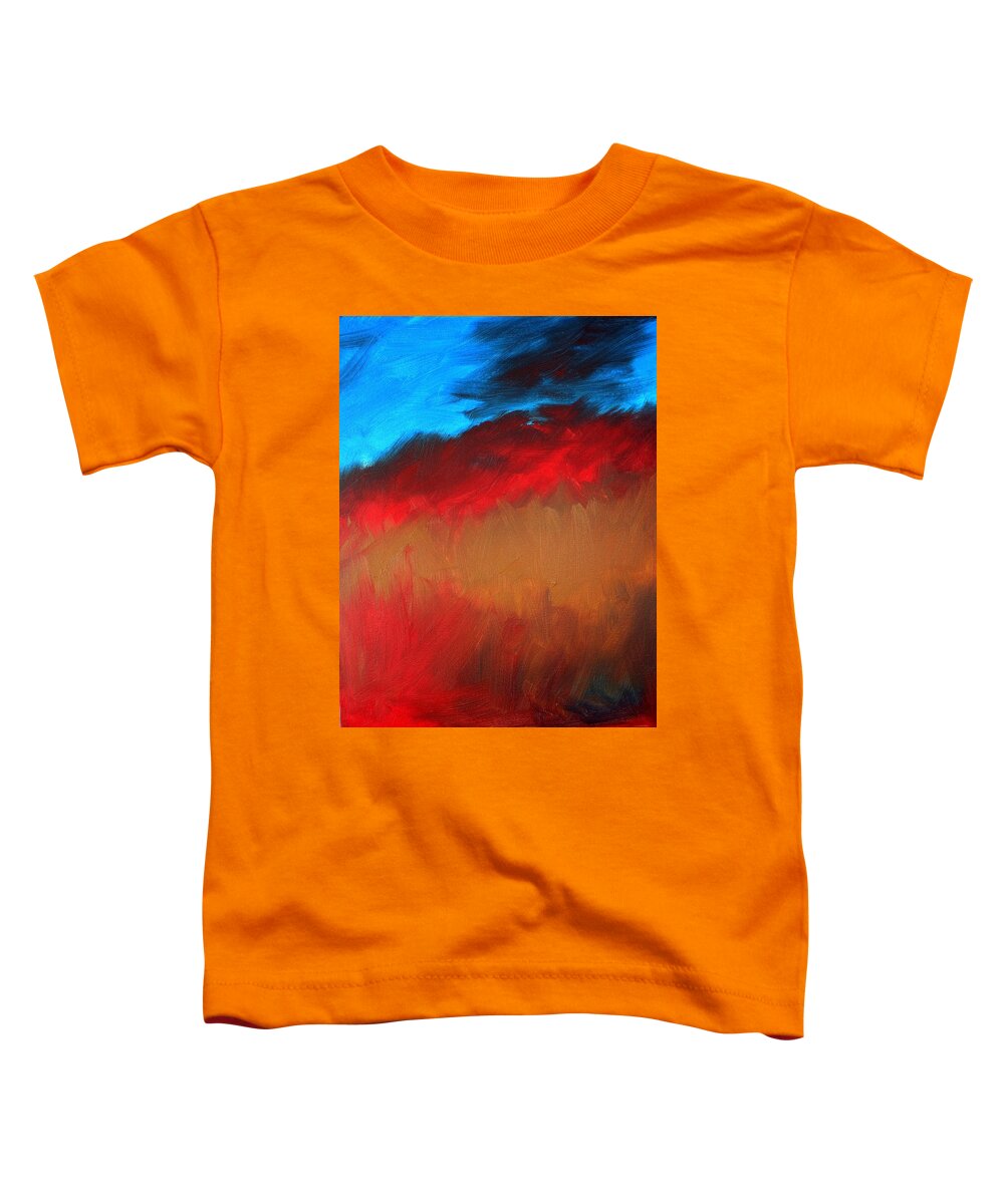 Abstract Toddler T-Shirt featuring the painting Smoldering Passion by Julie Lueders 