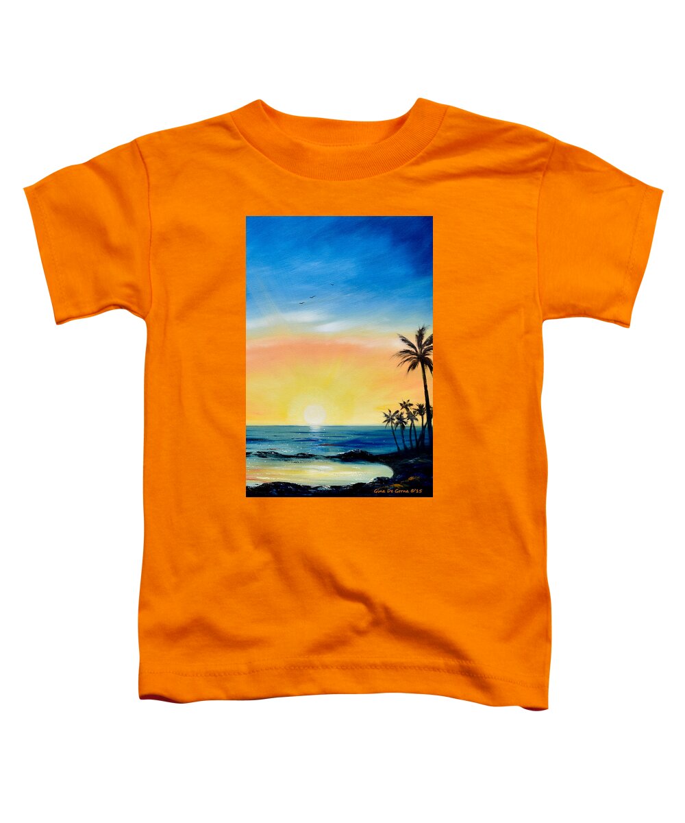 Art Toddler T-Shirt featuring the painting Sometimes I Wonder - Vertical Sunset by Gina De Gorna
