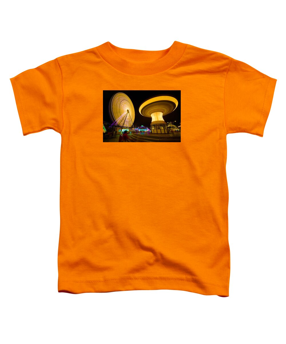 Fairground Toddler T-Shirt featuring the photograph Spinning by Mark Rogers