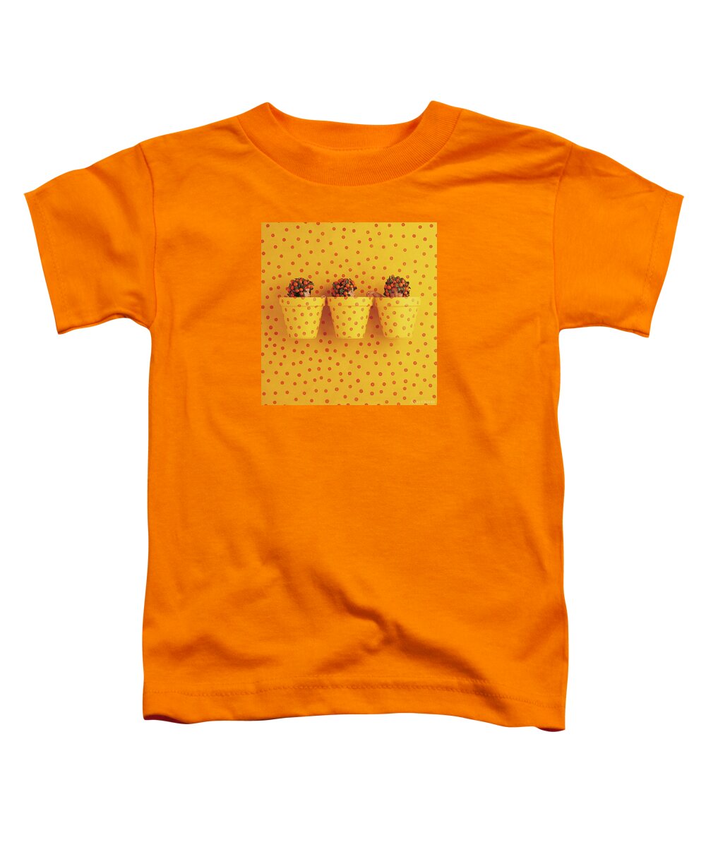 Orange Toddler T-Shirt featuring the photograph Spotted Pots by Anne Geddes