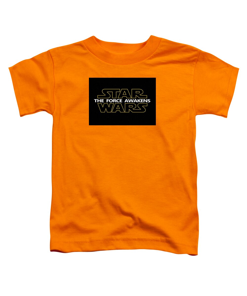 Star Wars Script Design Toddler T-Shirt featuring the painting Star Wars The Force Awakens digital art by Georgeta Blanaru