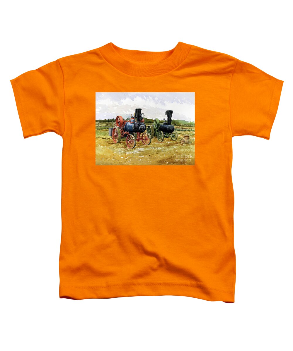 Steam Era Toddler T-Shirt featuring the painting Steam Era by William Band