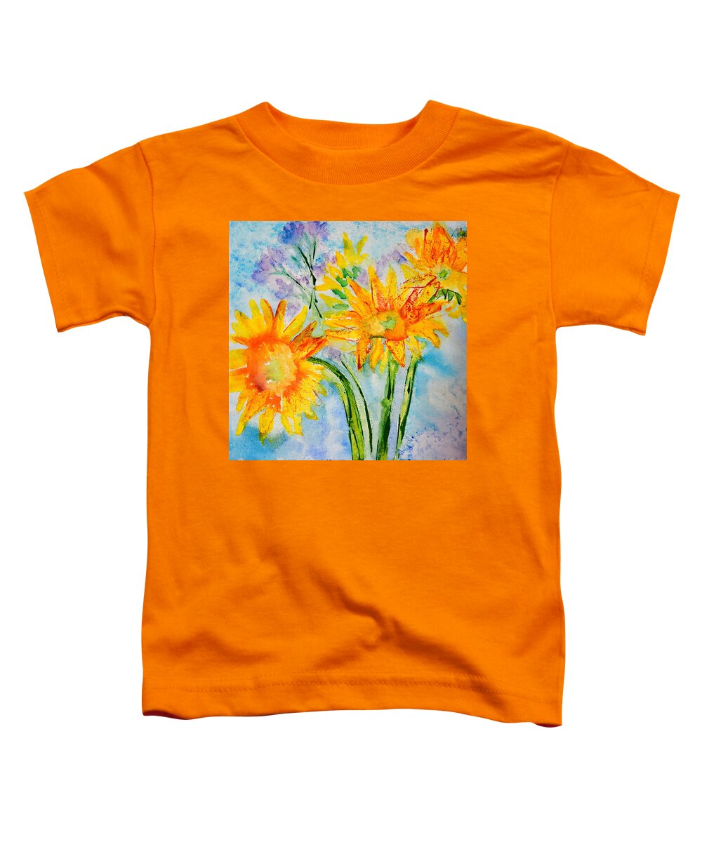 Sunflowers Toddler T-Shirt featuring the photograph Sunflowers by Julia Malakoff