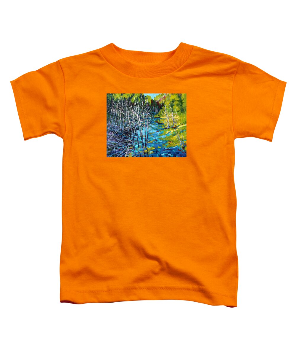 Swamp Toddler T-Shirt featuring the painting Sunrise Swamp by Phil Chadwick
