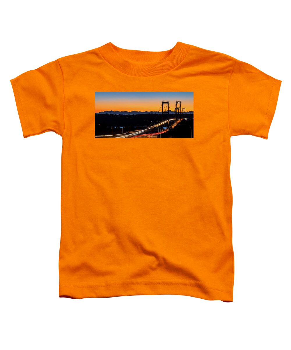 Sunset Toddler T-Shirt featuring the photograph Sunset Over Narrrows Bridge Panorama by Rob Green