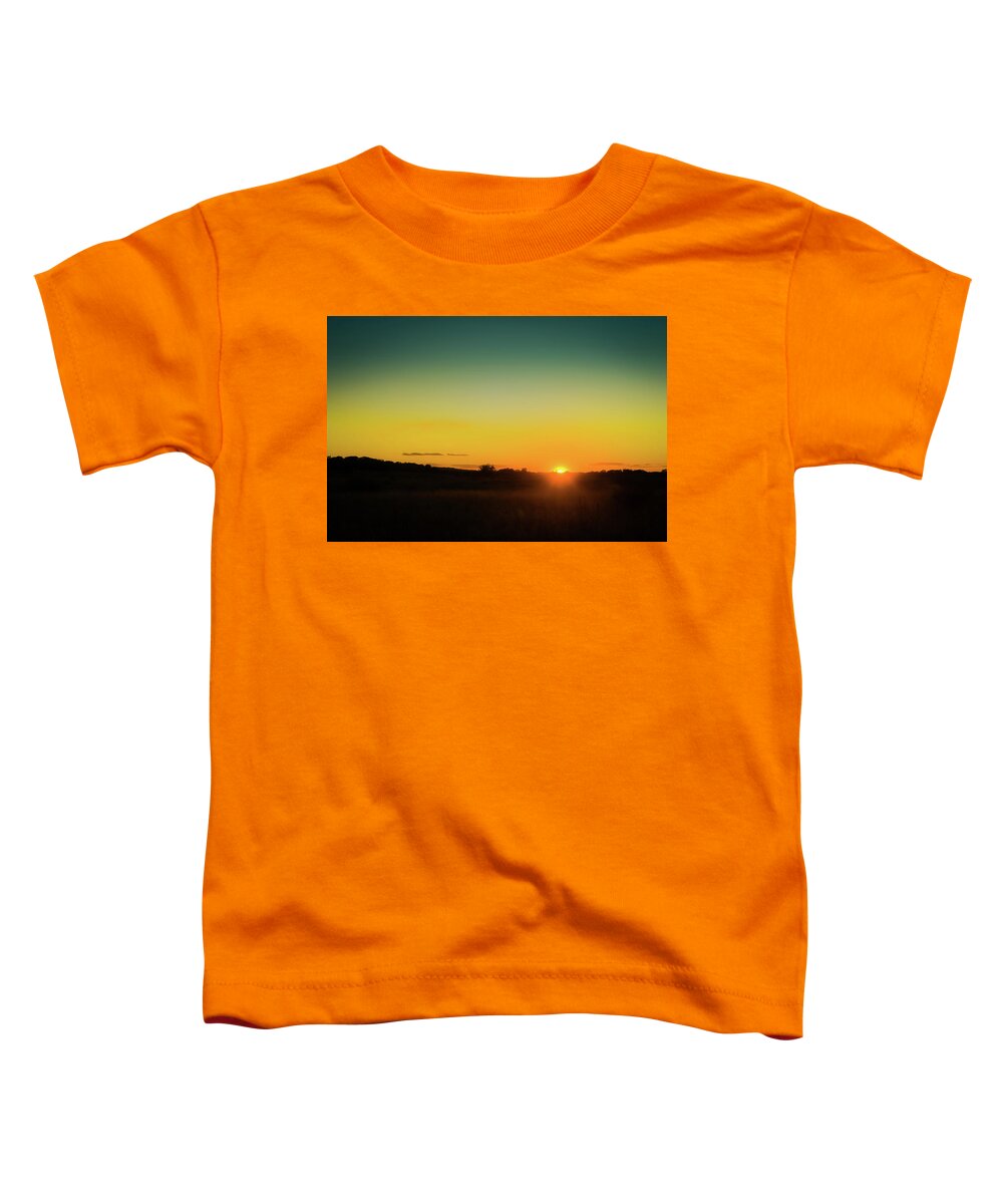 Landscape Toddler T-Shirt featuring the photograph Sunset over the Prairie by Scott Norris