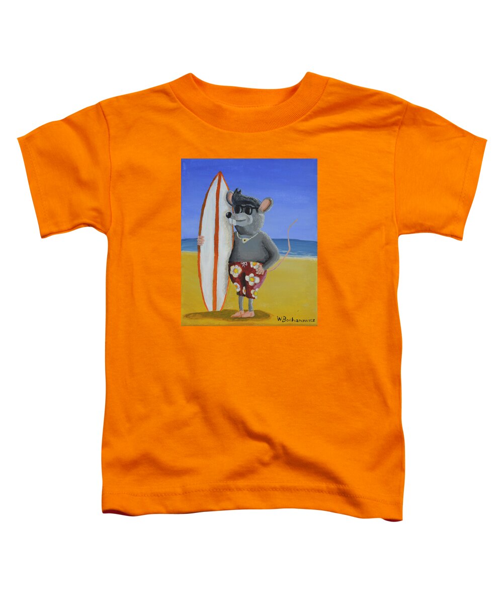 Surf Rat Toddler T-Shirt featuring the painting Surf Rat by Winton Bochanowicz