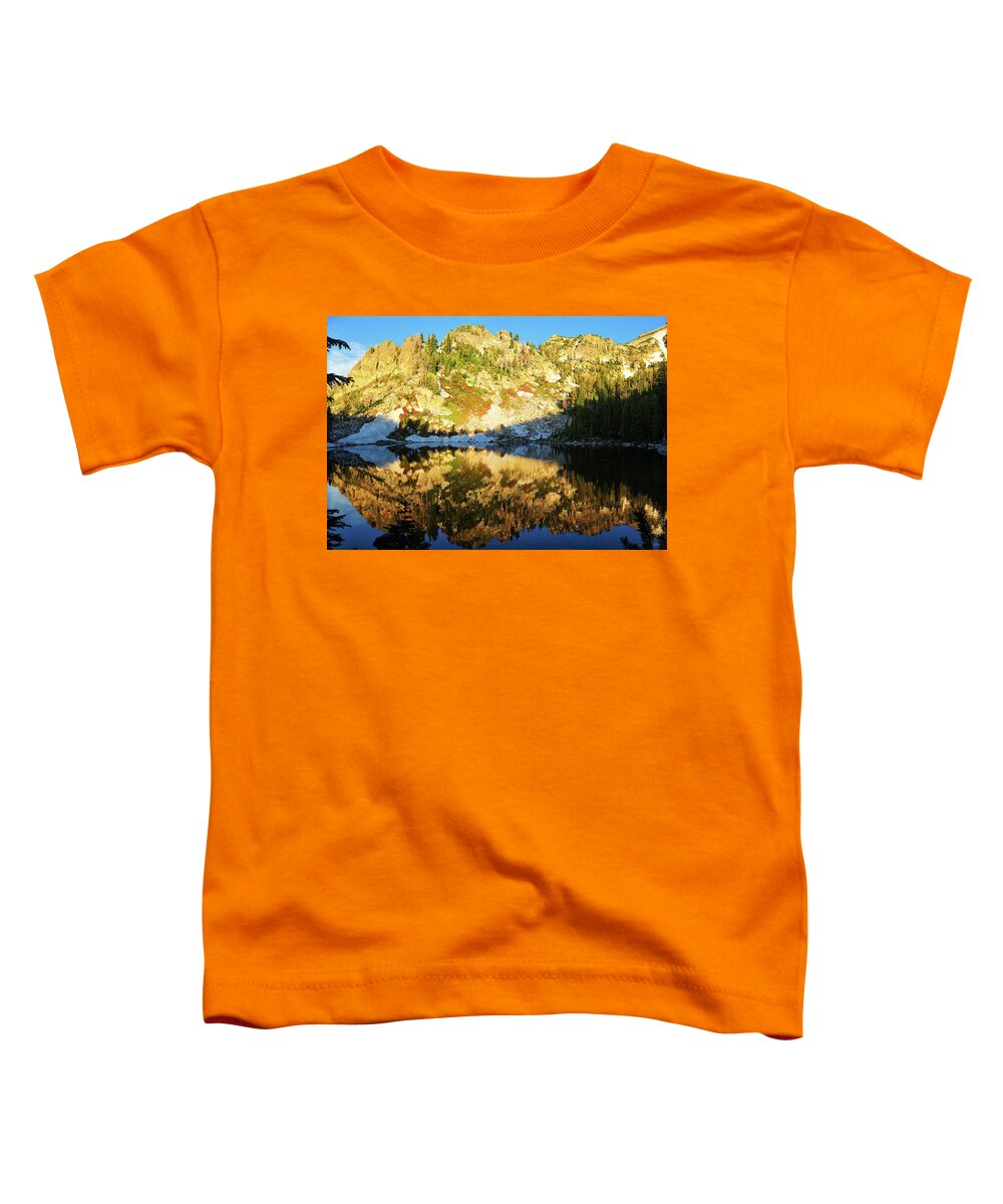 Surprise Lake Toddler T-Shirt featuring the photograph Surprise Lake Morning Reflections by Greg Norrell