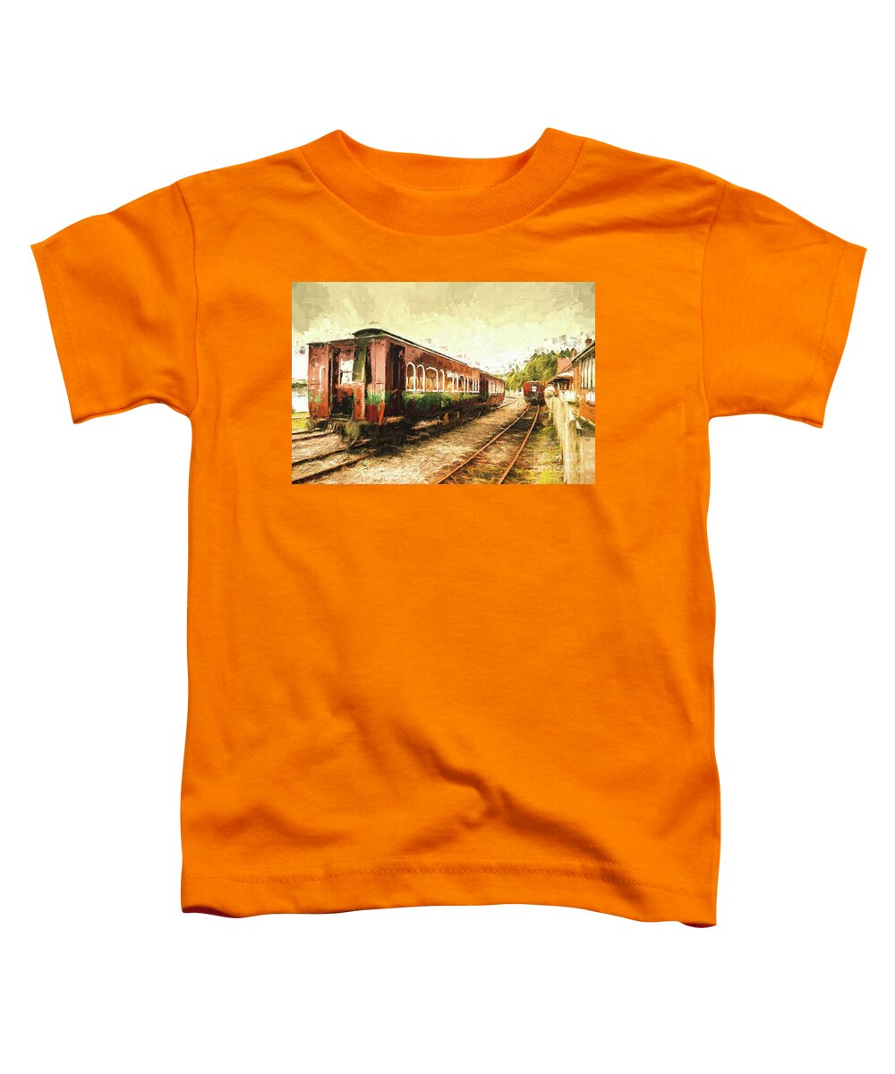 Train Toddler T-Shirt featuring the photograph Tasmania West Coast Wilderness Train Art by Jorgo Photography