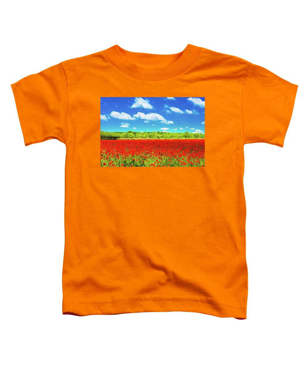 Texas Toddler T-Shirt featuring the photograph Texas Red Poppies by Darryl Dalton