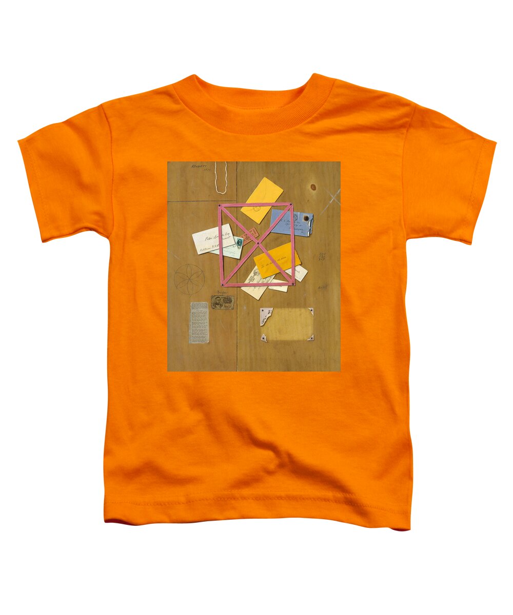 American Art Toddler T-Shirt featuring the painting The Artist's Letter Rack by William Michael Harnett