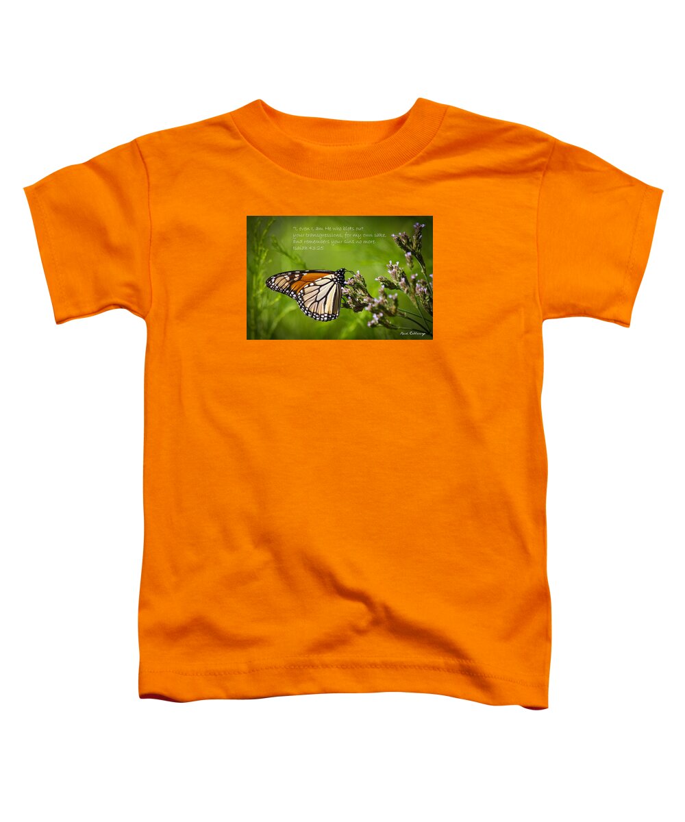 Reid Callaway Monarch Butterfly Images Toddler T-Shirt featuring the photograph The Best Promise Ever by Reid Callaway