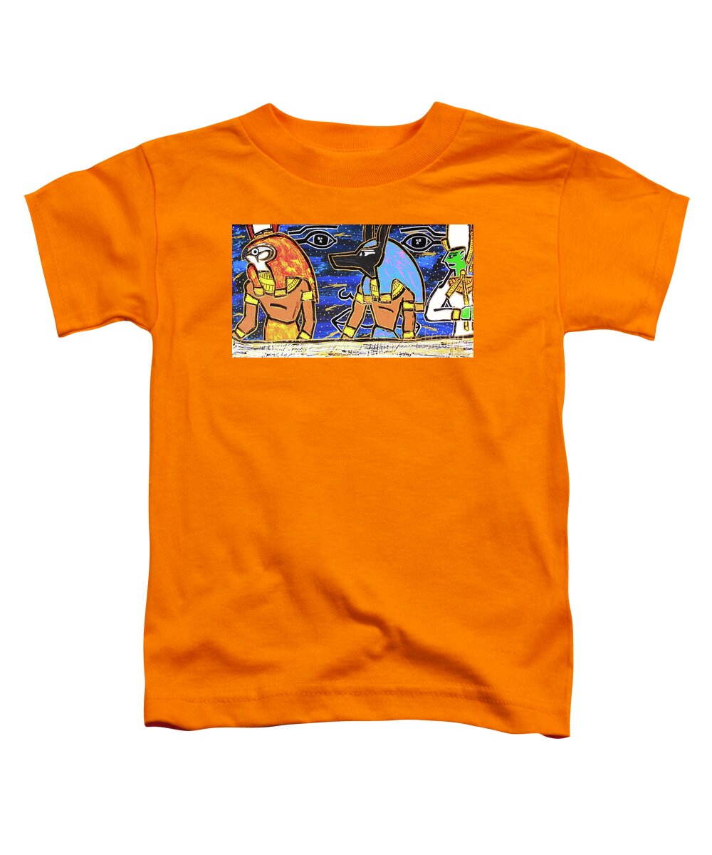  Toddler T-Shirt featuring the painting The Boat Of Ausar Passing Through The Underworld by Odalo Wasikhongo