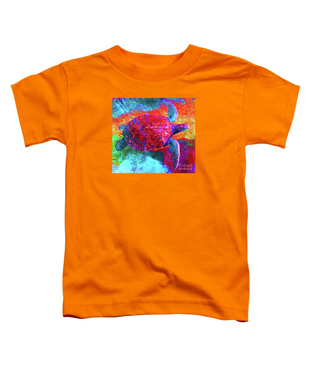 Sea Toddler T-Shirt featuring the photograph The Great Sea Turtle in Abstract by D Davila