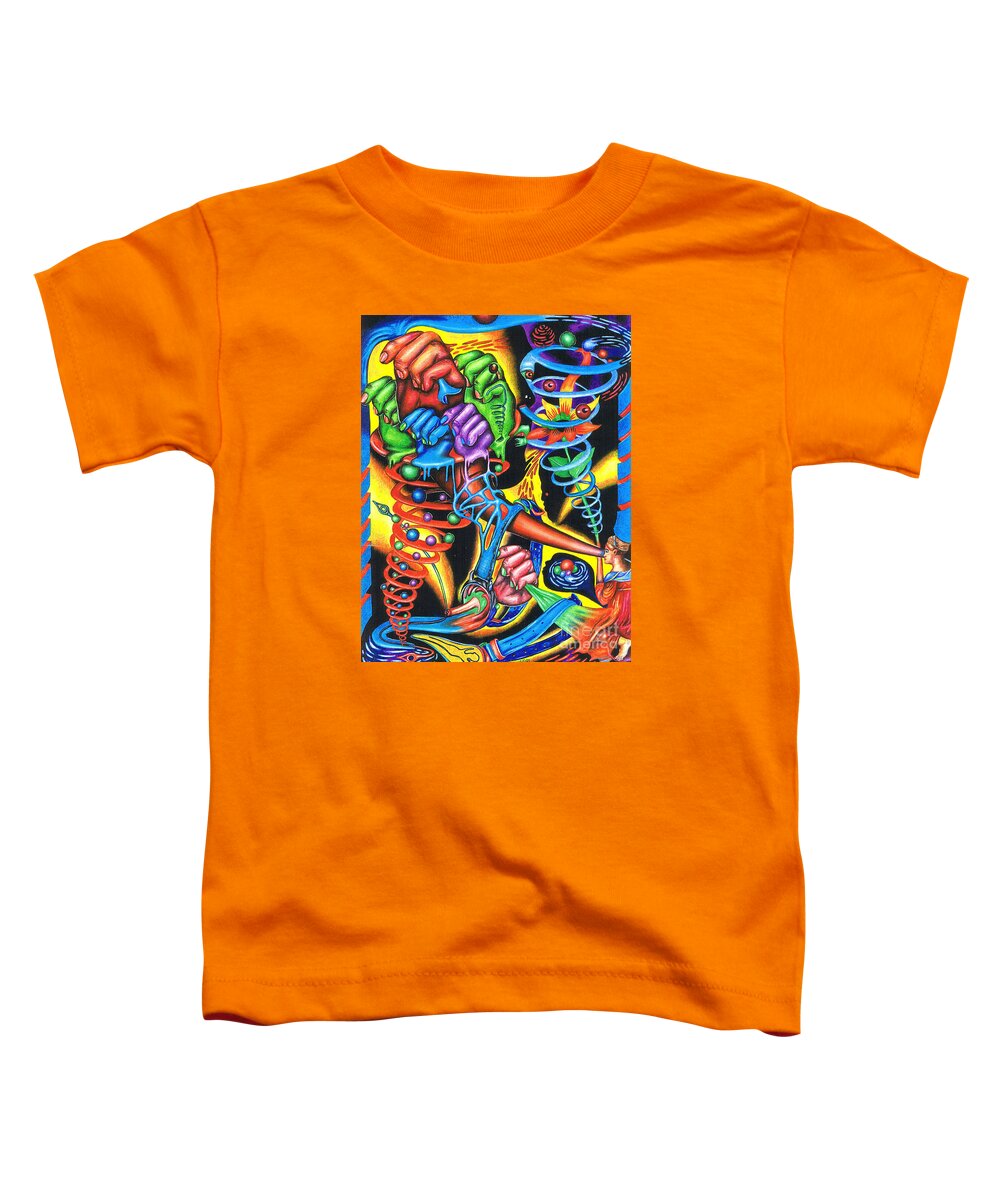 Revelation Toddler T-Shirt featuring the drawing The Infinite Expansion of a Cosmic Revelation by Justin Jenkins
