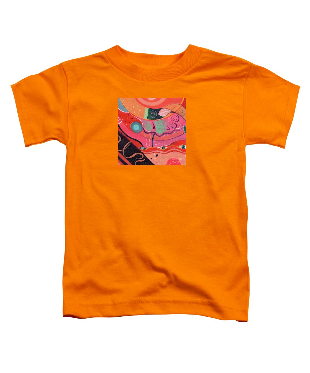The Joy Of Design Xlviii Upside Down By Helena Tiainen Toddler T-Shirt featuring the painting The Joy of Design X L V I I I Upside Down by Helena Tiainen