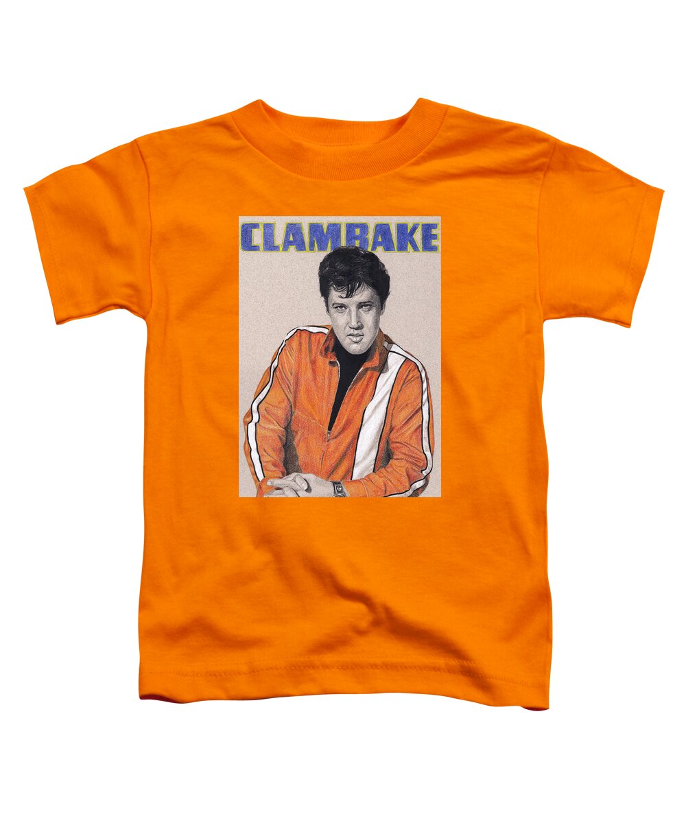 Elvis Toddler T-Shirt featuring the drawing The Movies #25, Clambake by Rob De Vries