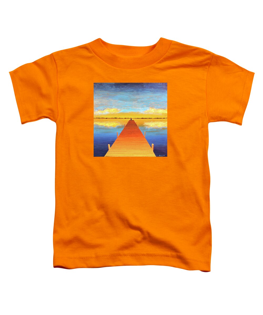 Sunsets Toddler T-Shirt featuring the painting The Pier by Thomas Blood