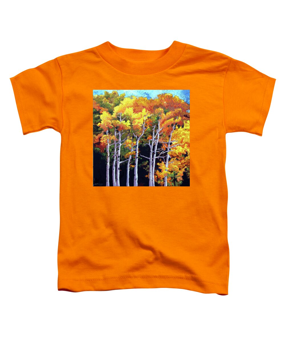 Aspens Toddler T-Shirt featuring the painting The Transition by John Lautermilch