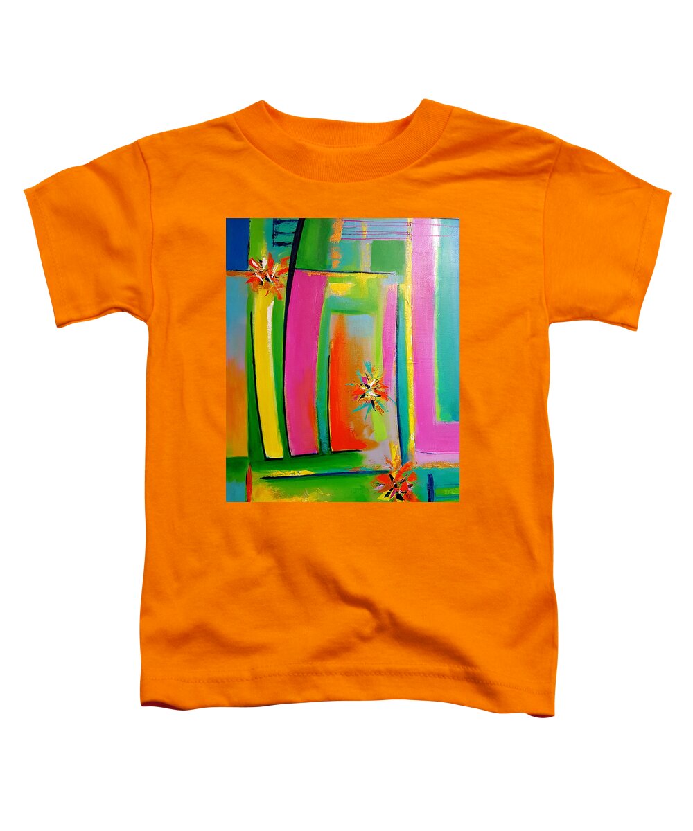 Abstract Toddler T-Shirt featuring the painting Think Spring by Stuart Glazer
