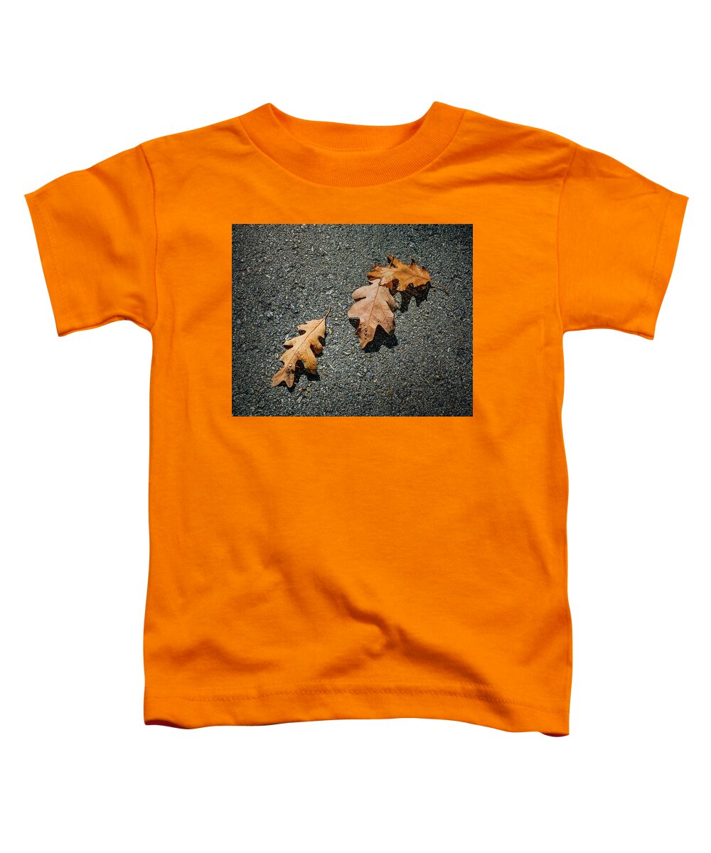 Oak Leaf Toddler T-Shirt featuring the photograph Three Oak Leaves by Scott Norris