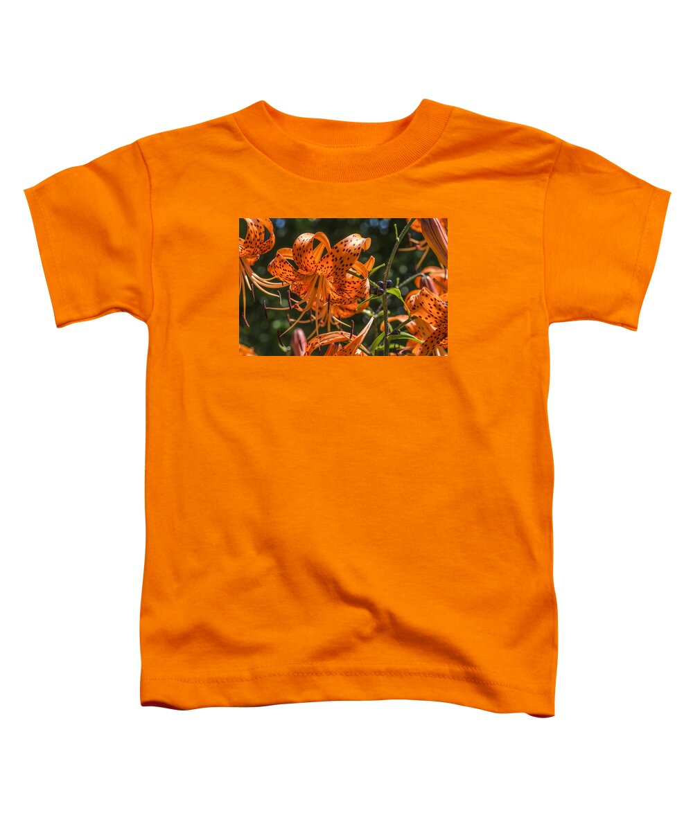 Tiger Lilies Toddler T-Shirt featuring the photograph Tiger Lilies in the Sun by Lynn Hansen