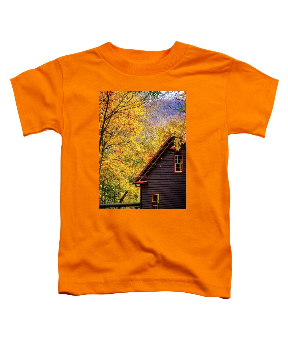 Landscape Toddler T-Shirt featuring the photograph Tingler's Mill in Fall by Joe Shrader