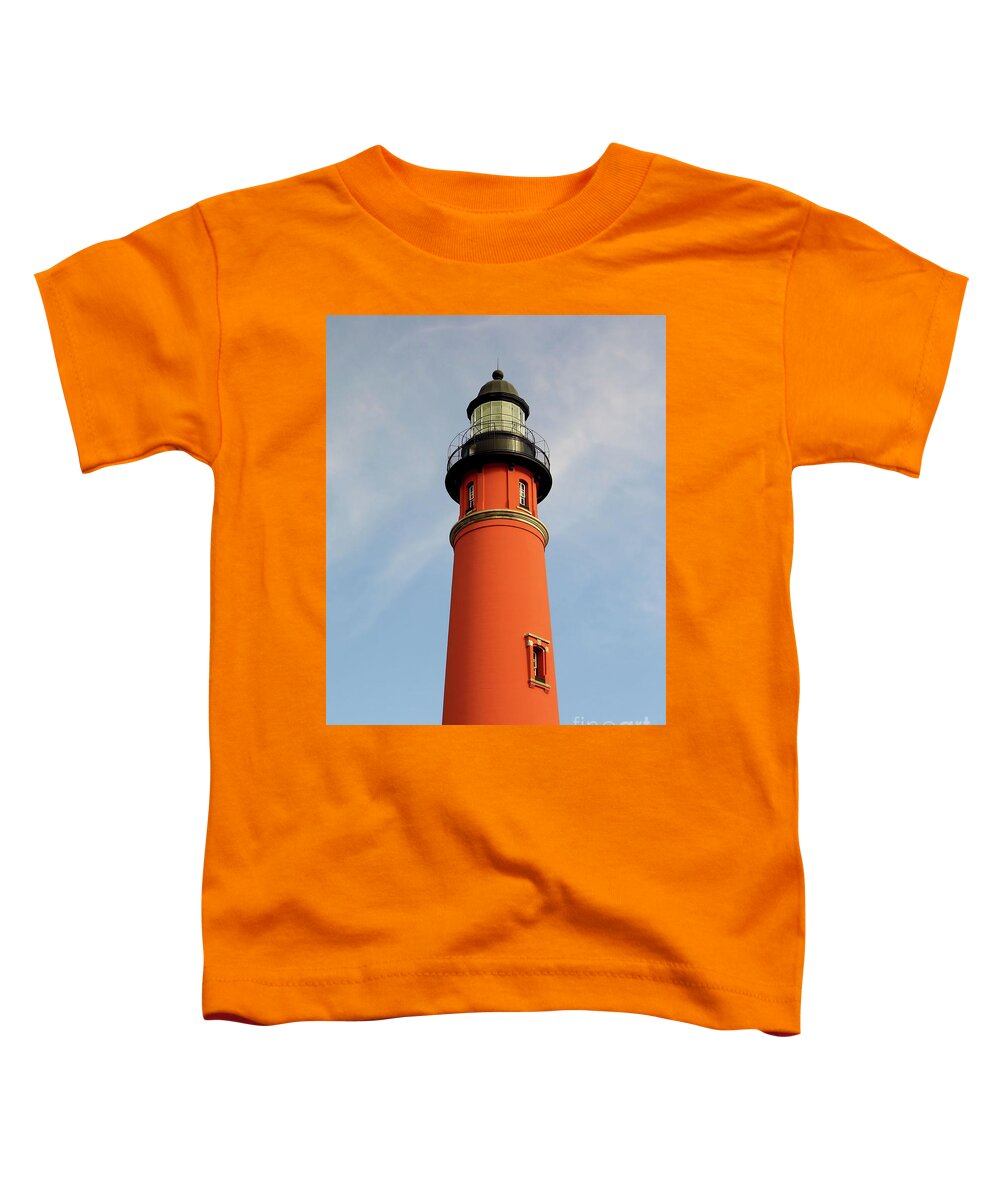 Ponce Inlet Toddler T-Shirt featuring the photograph Top Of The Ponce Inlet Lighthouse by D Hackett