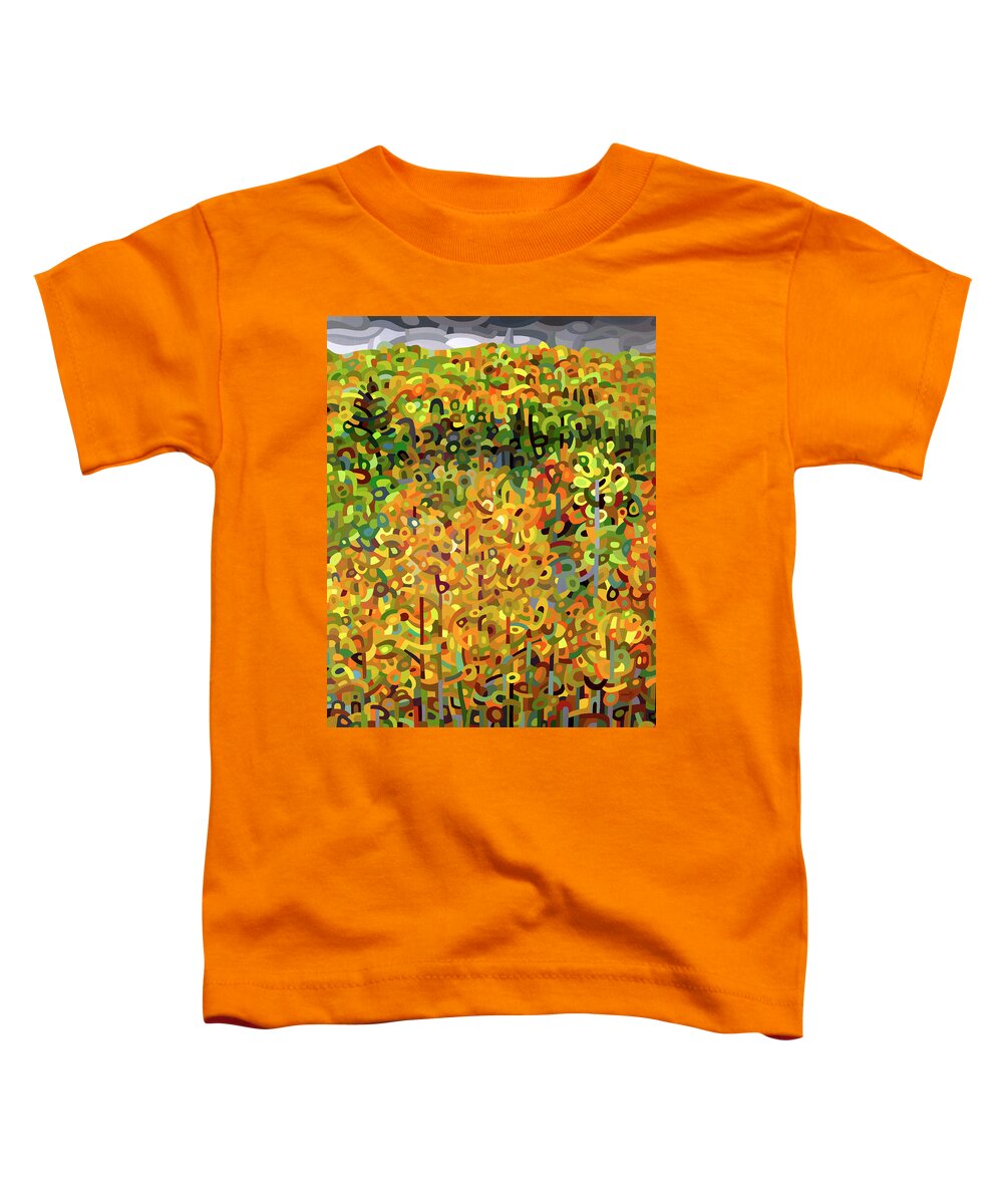 Fine Art Toddler T-Shirt featuring the painting Towards Autumn by Mandy Budan