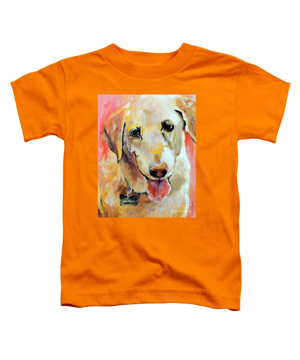 Dog Toddler T-Shirt featuring the painting Tulip by Jodie Marie Anne Richardson Traugott     aka jm-ART